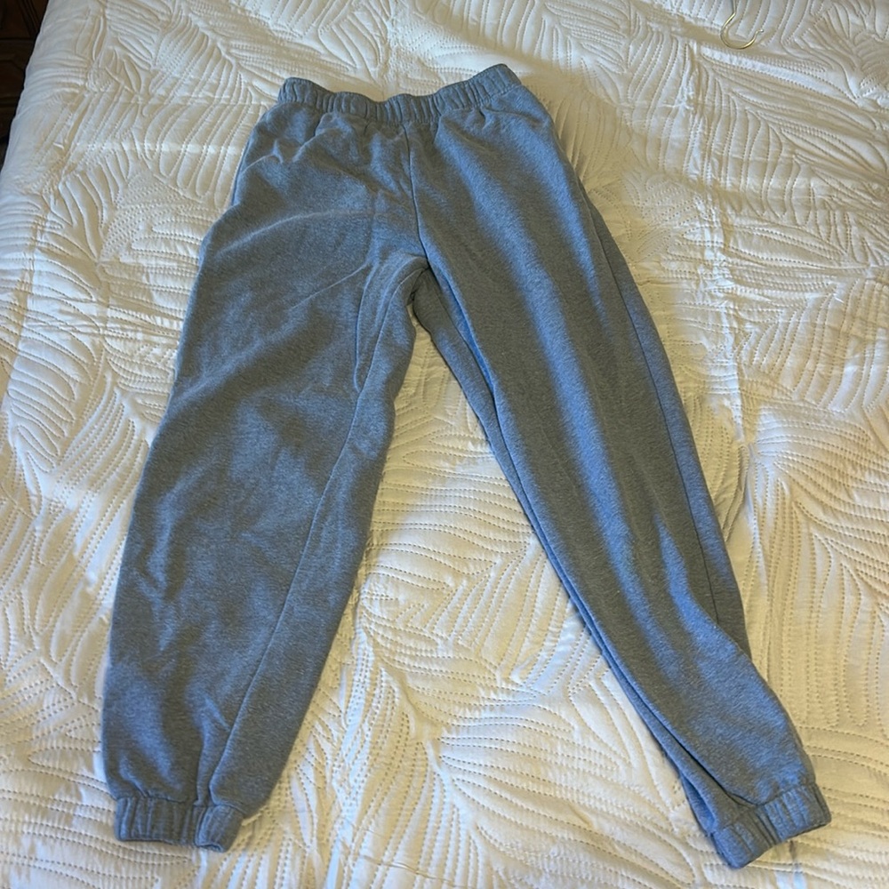 Comfy grey sweats adjustable on the inside